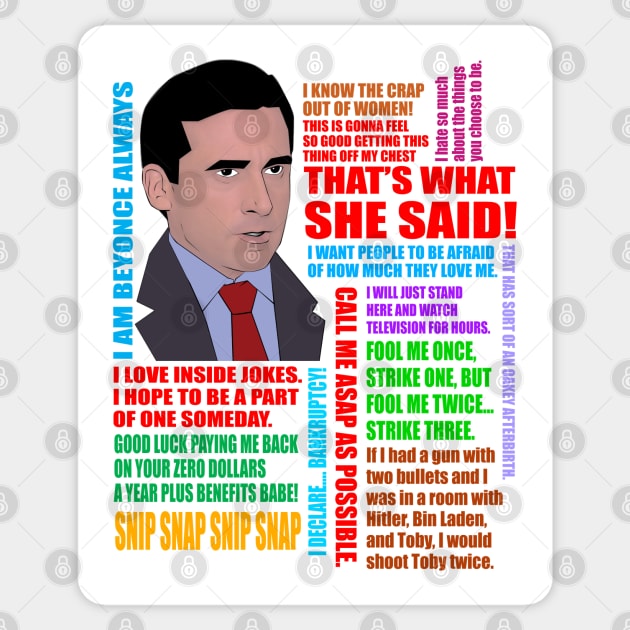 The Office Michael Scott quotes Sticker by CoolDojoBro